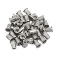 Uxcell 40 Pcs M6 Silver Tone Aluminum Alloy Thread Flat Head Rivet Nut Nutserts