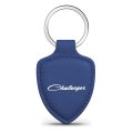 Dodge Challenger Classic Blue Shield-shape Style Genuine Leather Key Chain Official Licensed