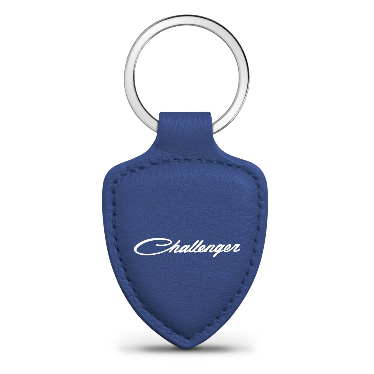 Dodge Challenger Classic Blue Shield-shape Style Genuine Leather Key Chain Official Licensed