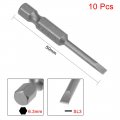 Uxcell 10 Pcs 3mm Slotted Tip Magnetic Flat Head Screwdriver Bits 1 4 Inch Hex Shank 2-inch Length S2 Power Tool