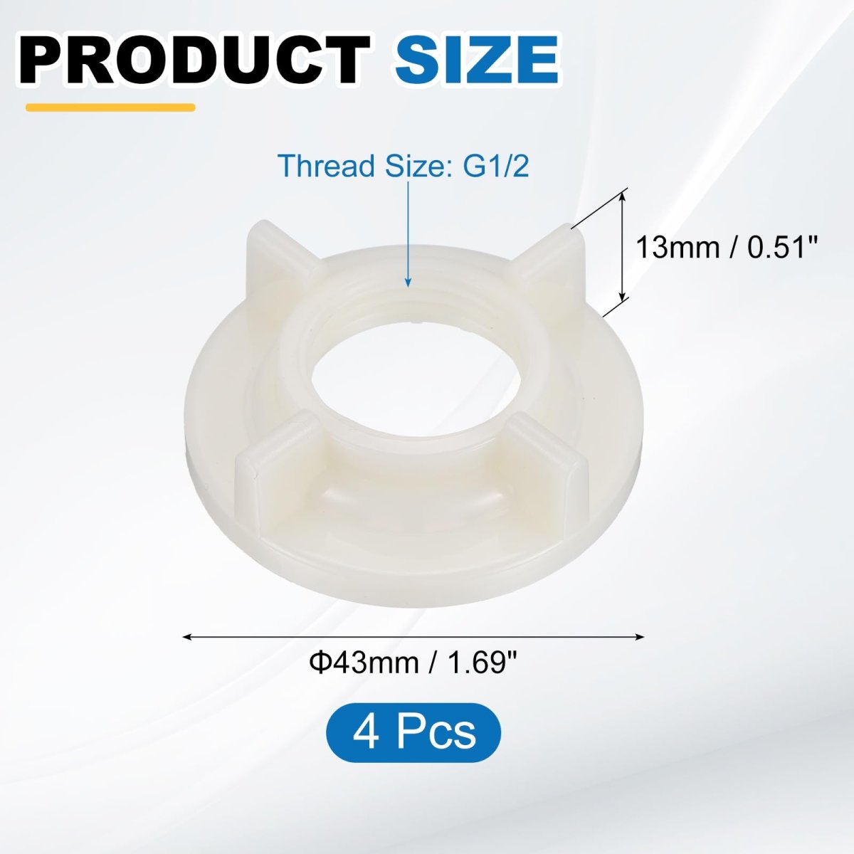 Faucet Mounting Lock Nut G1 2 Abs Plastic Retaining Nuts For Kitchen And Bathroom Sink 4 Pack Beige 1 69 In Outer Diameter 0 51