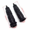 Hongk- Black Flame Rubber Hand Grips 1 25mm For Chopper H-d Suzuki Kawasaki P N Mt291-007b