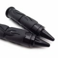 Hongk- Black Flame Rubber Hand Grips 1 25mm For Chopper H-d Suzuki Kawasaki P N Mt291-007b