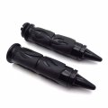 Hongk- Black Flame Rubber Hand Grips 1 25mm For Chopper H-d Suzuki Kawasaki P N Mt291-007b
