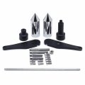 Httmt- Chrome Spike Frame Slider Protector W Mounting Bolt Compatible With 06-07 Kawasak Zx 10r P N Mt290-035-cd
