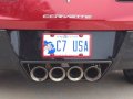 1997-2014 Corvette Rear License Plate Frame Atomic Orange
