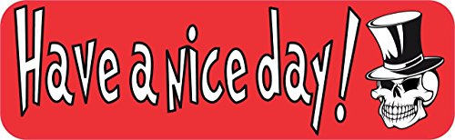 10in X 3in Have A Nice Day Skull Magnet Magnetic Vehicle Sign By Stickertalk
