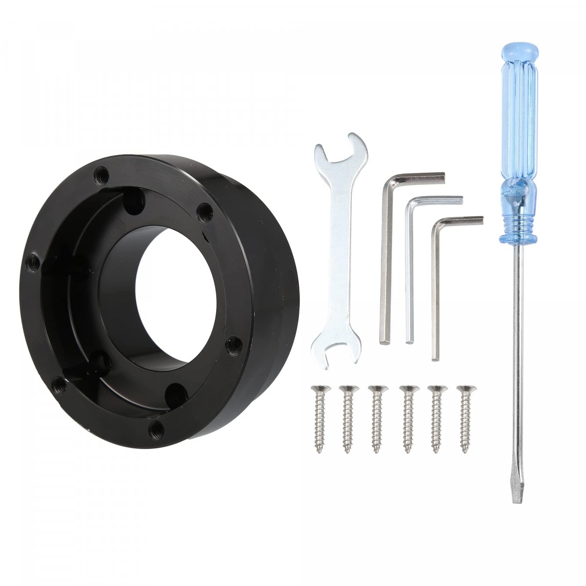70mm Steering Wheel Hub Adapter Plate Quick Release Kit For 13 14 Inch Aluminum Black