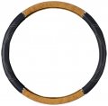 Bdk Black Wood Grain Soft Leather Grip Big Rig Steering Wheel Cover For Trucks 18 Inch Large Light Wood 