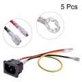 Uxcell C14 Panel Mount Plug Adapter Ac 250v 10a 3 Pins Iec Inlet Module Power Connector Socket With Wires Pack Of 5