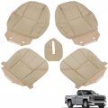 5pcs Tan Seat Cover Console Lid Armrest Front Bottom Top Driver Passenger Replacement For 2007-2014 Silverado Tahoe Sierra 
