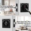 Kidoacow Black Pocket Door Lock With Edge Pull Red-green Indication Privacy Latch For Bed Bath Study Room Recessed Mounting