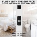 Kidoacow Black Pocket Door Lock With Edge Pull Red-green Indication Privacy Latch For Bed Bath Study Room Recessed Mounting