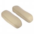 X Autohaux 1 Pair Car Front Seat Armrest Cover Replacement Microfiber Leather Beige For Ford F-350 1999-2006