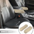 X Autohaux 1 Pair Car Front Seat Armrest Cover Replacement Microfiber Leather Beige For Ford F-350 1999-2006
