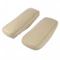 X Autohaux 1 Pair Car Front Seat Armrest Cover Replacement Microfiber Leather Beige For Ford F-350 1999-2006
