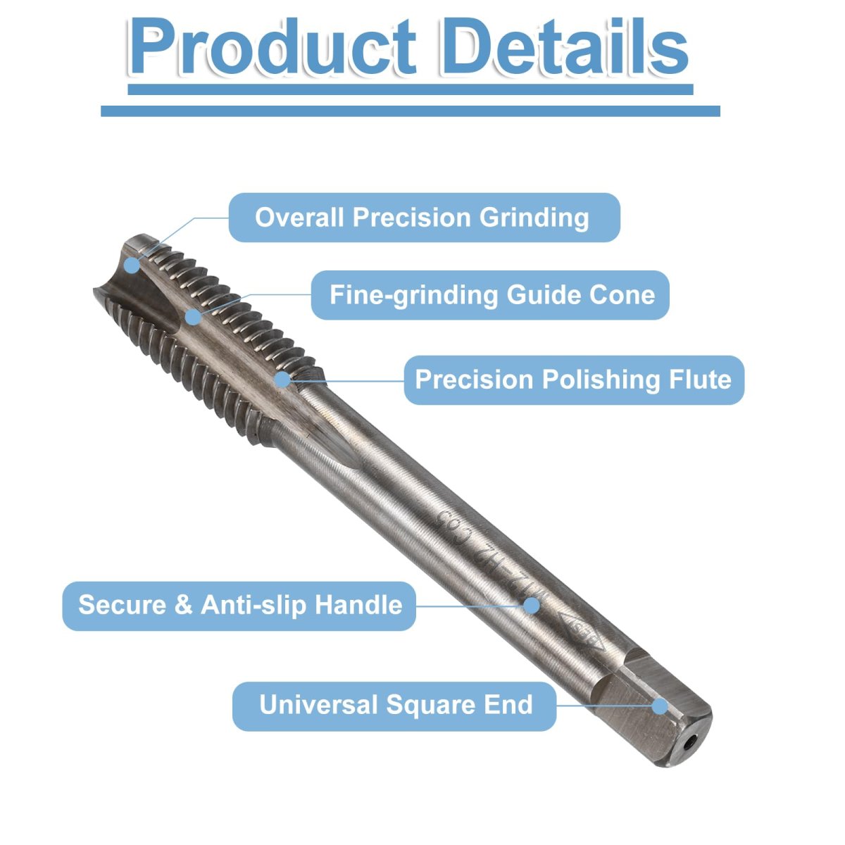 Spiral Point Plug Threading Tap M12 X 1 75 Ground Threads H2 M35 High Speed Steel Cobalt Heat Coloring Metric Screw Taps