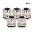 Heyiarbeit Metal Cable Gland 5 Pack M22 Waterproof Adjustable 10-13mm Joints Connectors With Gaskets Silver M22