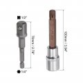 Uxcell T52 Torx Bit Socket 1 2 Square Drive Cr-v Sockets S2 Steel Bits 4 Length With Hex Shank Power Drill Adapter