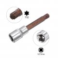 Uxcell T52 Torx Bit Socket 1 2 Square Drive Cr-v Sockets S2 Steel Bits 4 Length With Hex Shank Power Drill Adapter