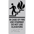 Compliancesigns Acrylic Ada Exit Emergency Fire Sign 12 X 6 In With English Braille Silver 