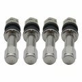 4pcs Tr48 Bolt On Tire Valve Stem 1 Long From Wheel Surface To Tip Chrome Metal High Pressure Flush With Cap Fit Standard 0 453 