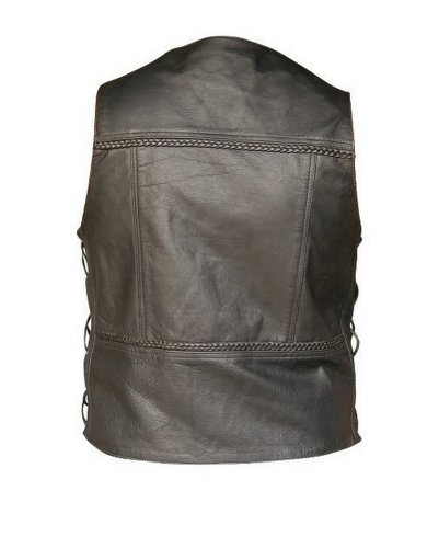 Mens Al2206 Braided Front Back Vest 52 Black