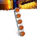 Partsam 1pcs Driver Side Left Radius Style 21 5 Front Air Cleaner Light Bar With 5pcs Glass Watermelon Lights Stainless Steel 