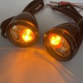 Httmt- Front Gloss Black Led Running Brake Turn Signal Indicator Light Compatible With H-d Xl 883 1200 92-17 P N Mt224-019f-gbk