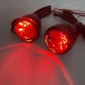 Httmt- Front Gloss Black Led Running Brake Turn Signal Indicator Light Compatible With H-d Xl 883 1200 92-17 P N Mt224-019f-gbk