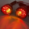 Httmt- Front Gloss Black Led Running Brake Turn Signal Indicator Light Compatible With H-d Xl 883 1200 92-17 P N Mt224-019f-gbk