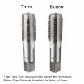 Uxcell Metric Hand Tap M24 Thread 3 Pitch 4 Straight Flutes H2 Alloy Tool Steel Bottom Er Screw Tap Set Tapping Tools For