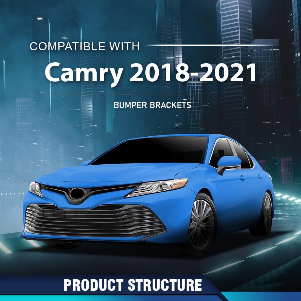 Front Left Right Bumper Support Bracket Set For Toyota Camry 2018-2021 52103-33010 52103-06010 52102-33010 52102-06010 Black