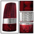 Acanii For 2003-2006 Chevy Silverado 1500 2500 3500 Red Clear C-strip Led Tail Lights Lamps