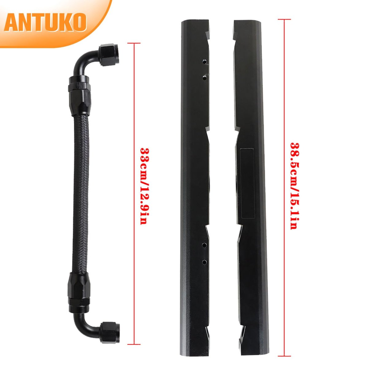 8an Fuel Rails Kit Black Replacement For Ls1 And Ls6 Includes 90 Degrees Fittings Orb End Plug