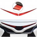 2pcs Red Front Center Hood Grille Grill Cover Stainless Steel Trim Protector Sticker For Toyota Camry Se Xse Model 2018 2019 
