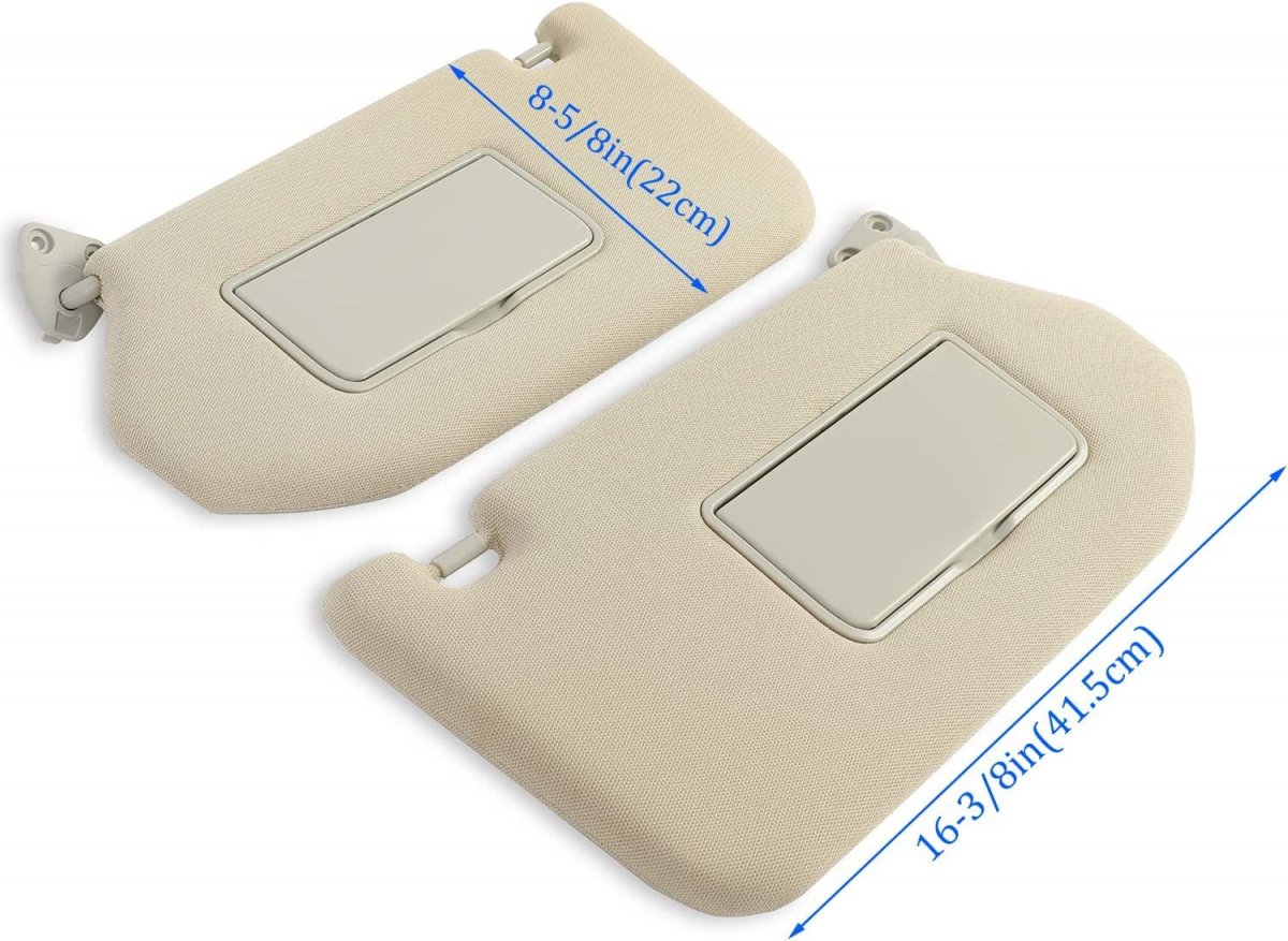 Pair Sun Visor For 2013-2018 Nissan Pathfinder Qx60 Jx35 W Vanity Light Replacement 96401-9pb0a 96400-9pb0a Tan