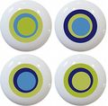 4 Green Retro Circle Ceramic Cabinet Drawer Pull Knobs 