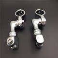 Smt-chrome Short Angled Adjustable Highway Peg Mounting Kit Compatible With Bike 1 Inch 25mm Front Engine Guard Frame Tube