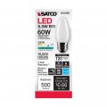 Satco 6pk 5 5w B11 Led 4000k Medium Base Frosted Dimmable 60w Equiv