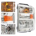 Headlight Assembly Halogen Replacement For E150 E250 E350 E450 2008-2014 Housing Chrome Lamp Set Driver Side Lh 1pc Fo2502249