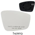 Spieg Passenger Side Mirror Glass Replacement For Vw Volkswagen Passat 2013-2015 Non-heated W Backing Plate Rh