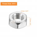 Uxcell Left-hand Hexagonal Nut M10x1 5mm 304 Stainless Steel Reverse For Assembling And Fastening Silver 10pcs