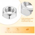 Uxcell Left-hand Hexagonal Nut M10x1 5mm 304 Stainless Steel Reverse For Assembling And Fastening Silver 10pcs