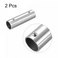 Uxcell Rail Pipe Fitting 2-way 100mm Length 304 Stainless Steel Straight Connector Brushed For 25mm 1 Od Handrail Railing 2 Pcs