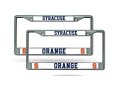 Syracuse Orange Chrome Metal License Plate Frame Set Of 2 Frames 