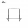 Uxcell Square U-bolts 3 Sets 62mm 2 44 Inner Width 80mm Length M6 304 Stainless Steel U Clamp Bolt With Nuts And Plates For
