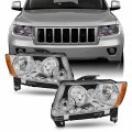 Akkon Fit 2011 2012 2013 Jeep Grand Cherokee Halogen Type Headlight Oe Style Chrome Housing Replacement Headlamp 