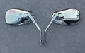 Chrome Cruiser Mirrors For Yamaha Handlebar Mount Convex Glass Side Standard Size 18cm Height And 21cm Width 