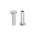 100 Pcs 3mm X 12mm Aluminum Flat Head Semi-tubular Rivets Silver Tone 